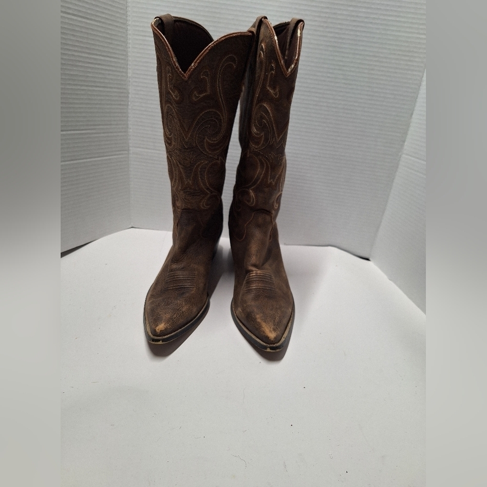 Durango Brown Western Heeled Boots